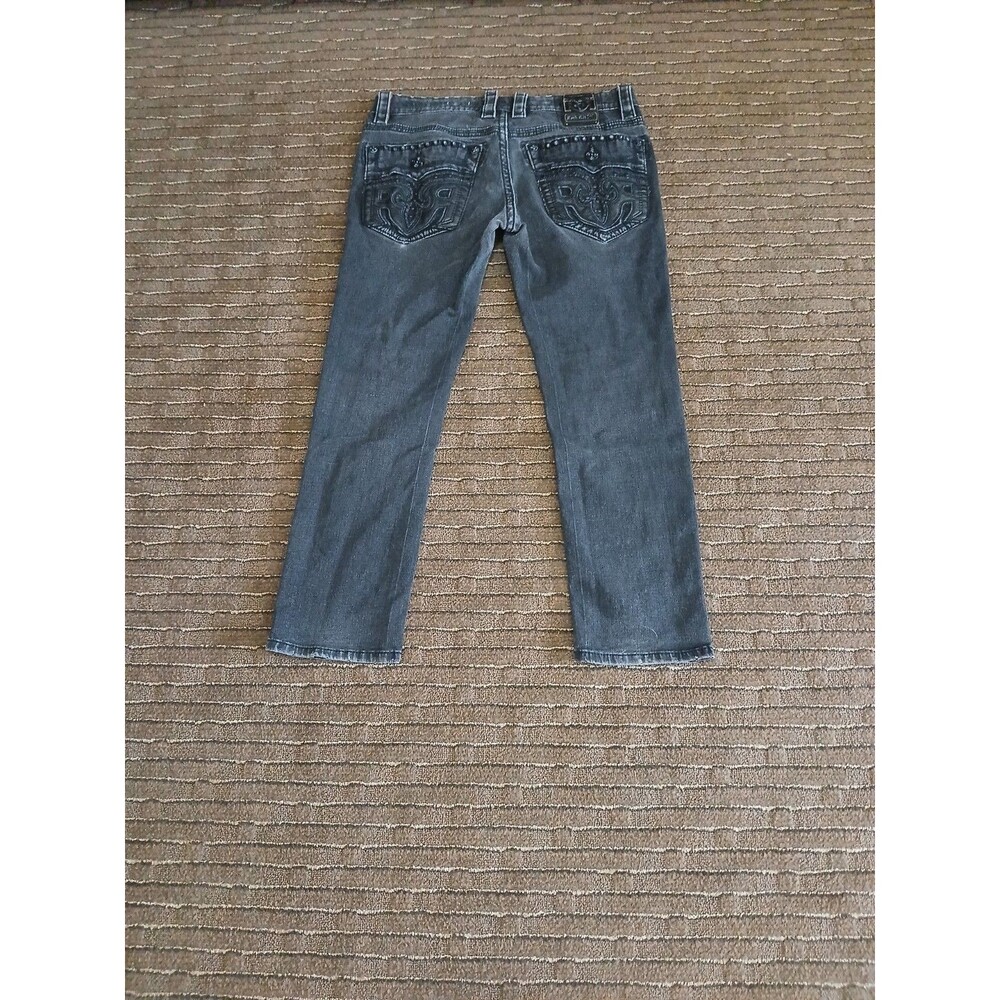 Rock Revival Lowry Black Y2K Rock / Grunge Studded Jeans Men's 36 X 30 Straight - Picture 2 of 9